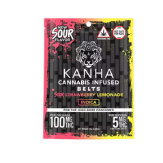 Kanha Sour Belts | Sour Strawberry Lemonade | Indica 100mg