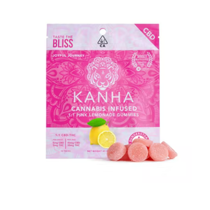 Kanha 1:1 CBD:THC Pink Lemonade Gummies 100mg