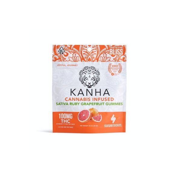 Kanha Sativa Ruby Grapefruit Gummies 100mg