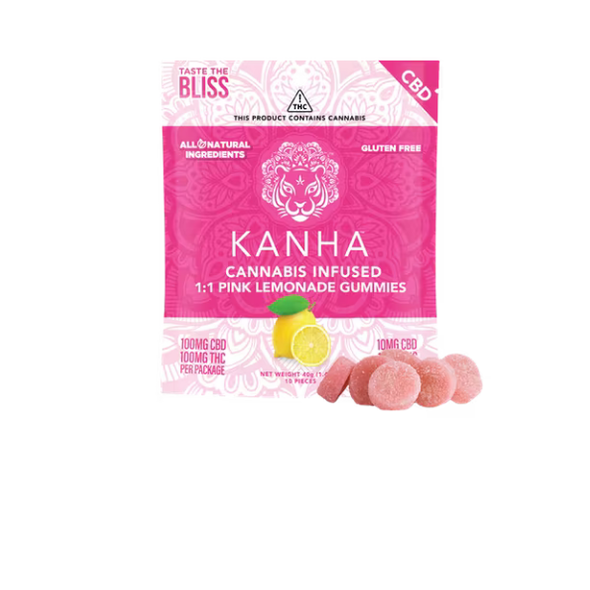 Kahna 1:1 CBD:THC Pink Lemonade Gummies 100mg