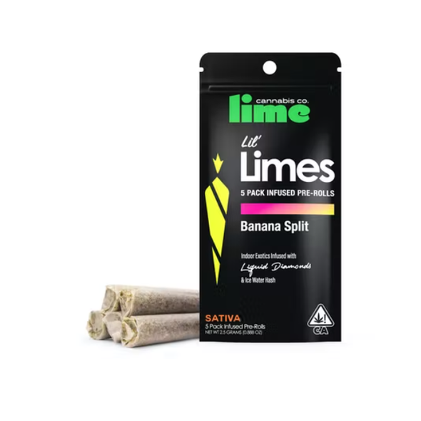 Infused Lil' Limes (.5g x 5 Mini Pre Rolls) | Banana Split