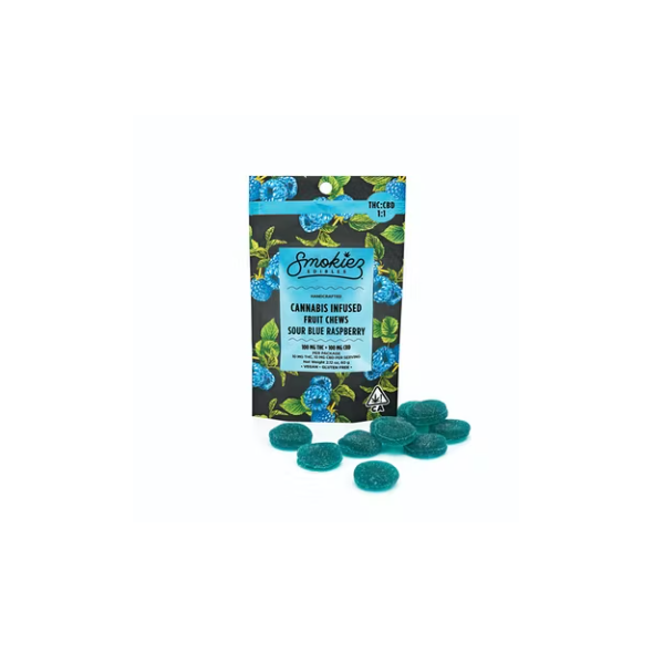 Sour Blue Rasp. THC:CBD 1:1, 100mg THC/100 mg CBD