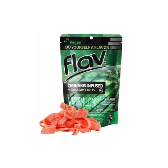 Watermelon Sour Gummy Belts 100mg | Flav