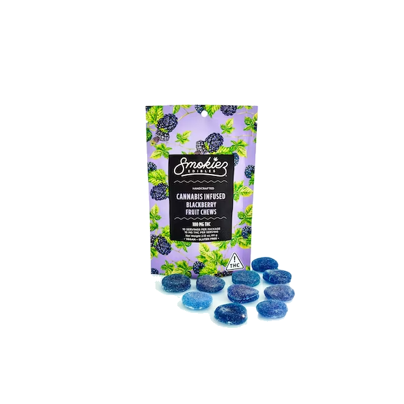 Sour Blackberry Fruit Chews, 100 mg THC - NV