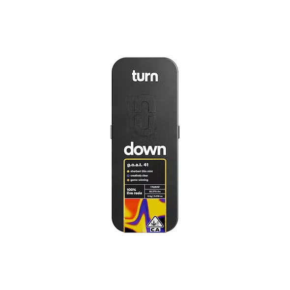 G.O.A.T. 41 .5g Live Resin Disposable - TURN DOWN