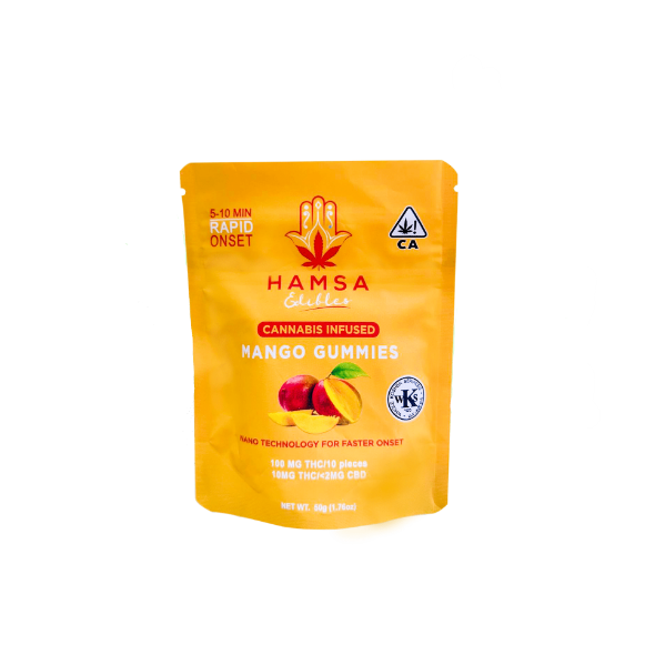 Hamsa 100mg THC Certified Kosher Nano Gummies - Mango