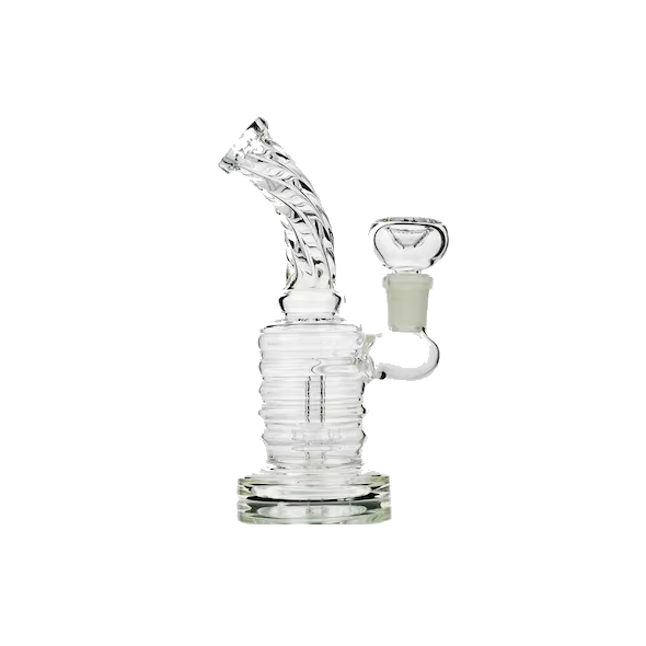 6" Ring Body Twisted Neck Bong 14mm Male Bowl Included