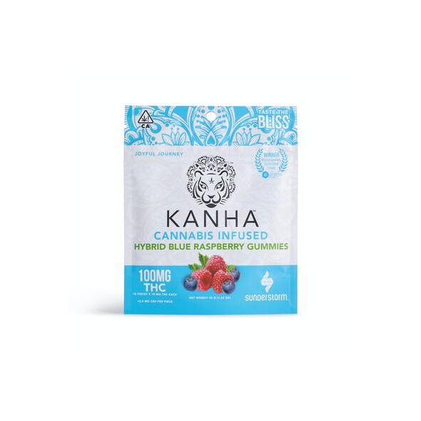 Kanha Hybrid Blue Raspberry Gummies 100mg