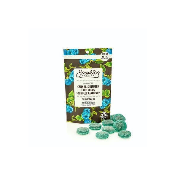 Sour Blue Raspberry Delta-8 THC Fruit Chews 250mg